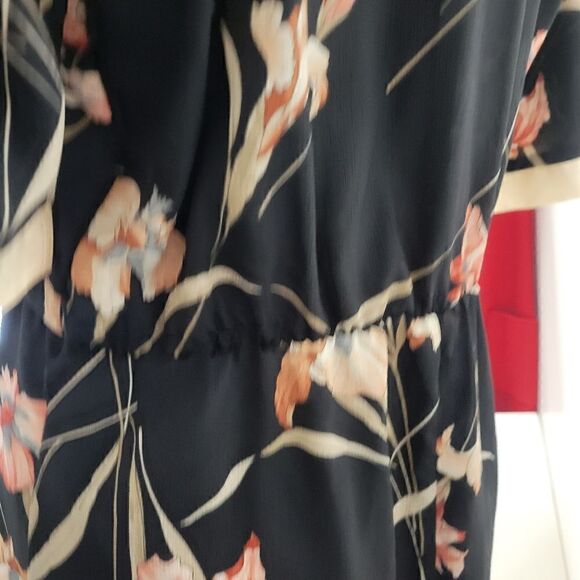 Vintage Iris Floral Faux Wrap Front Midi Dress - Picture 7 of 14